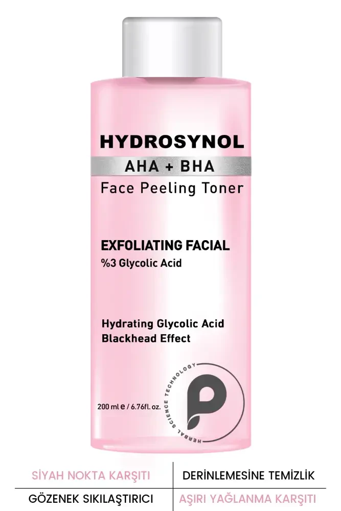PROCSIN Hydrosynol Siyah Nokta Önleyici Arındırıcı AHA (%3 Glikolik Asit) + BHA Tonik 200 ML - 1