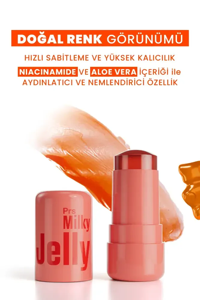 PROCSIN Milky Jelly Doğal Görünüm Dudak ve Yanak Renklendirici Allık Mercan (Coral) 5 GR - 3